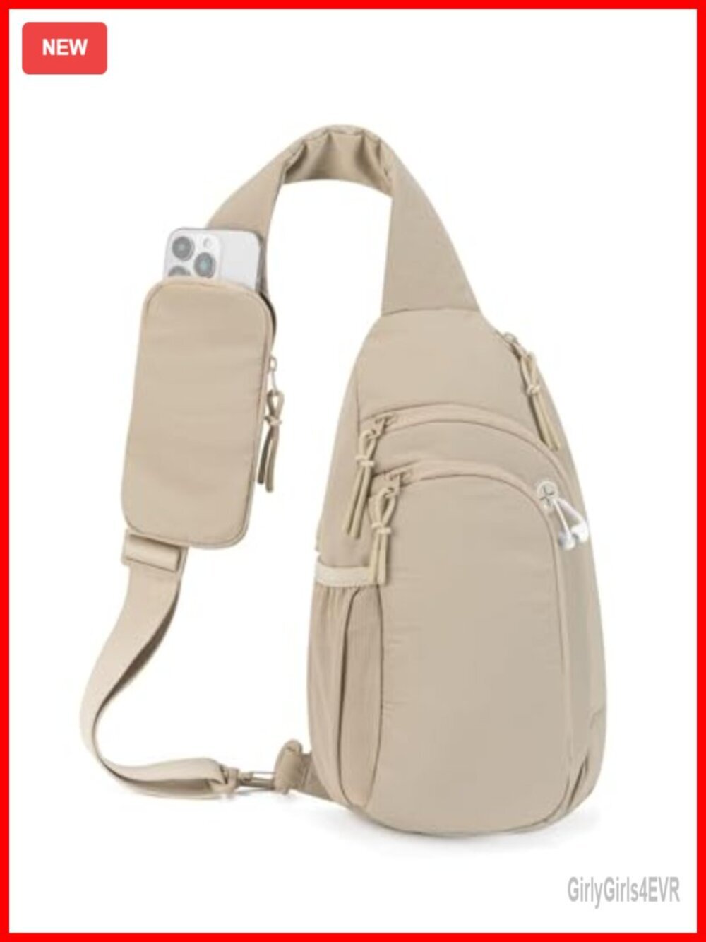 Nylon Crossbody Sling Bag with RFID Blocking Anti-Theft Pocket